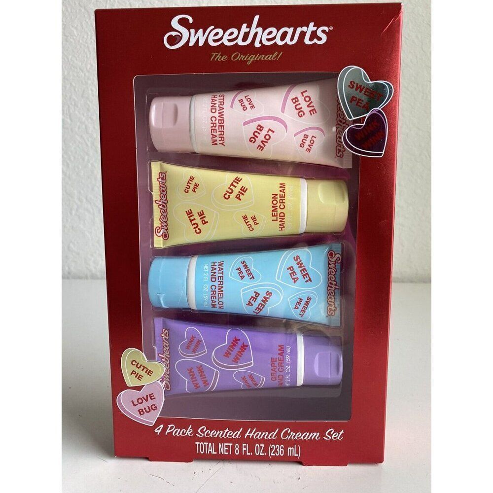 4 Pack SWEETHEARTS Scented‎ Hand Cream Set Grape Watermelon Lemon Strawberry NEW